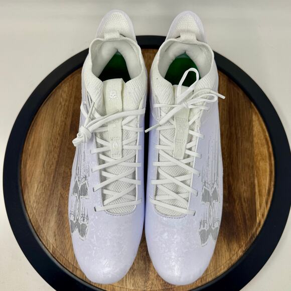 Under Armour Blur Smoke Suede 2.0 MC White Football Cleats 3027978-101 Size 14 - Picture 5 of 8